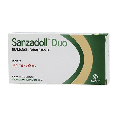 Tramadol Paracetamol Sanzadoll Duo 37.5 / 325 Mg Con 20 Tabletas