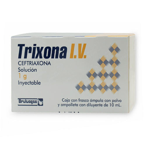 Ceftriaxona Trixona Iv Solución Inyectable 1 G / 10 Ml Con 1 Frasco Ampulas