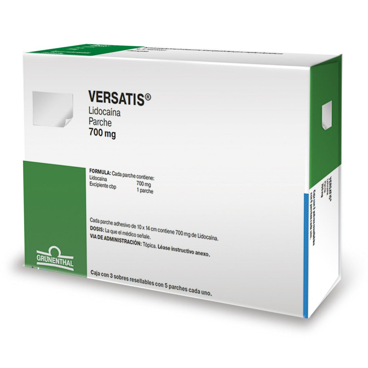 Versatis 700 Mg 3 Con 5 Sobres Parches