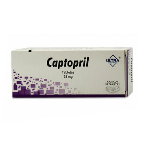 Captopril 25 Mg Con 30 Tabletas Ultra Generico
