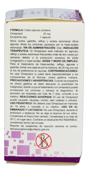 Omeprazol 20 Mg Con 30 Tabletas Ultra / Avivia Generico