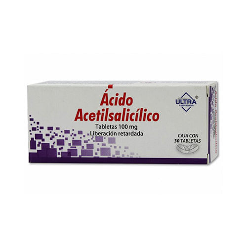 Acido Acetisalicilico 100 Mg Con 30 Tabletas Ultra / Avivia Generico