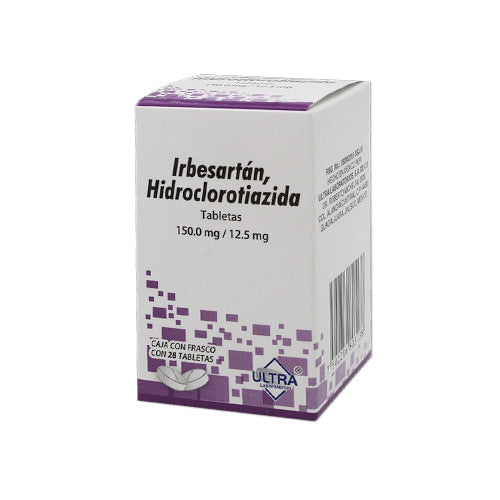 Irbesartan Hidroclorotiazida 150.0 Mg / 12.5 Mg Con 28 Tabletas Ultra Generico