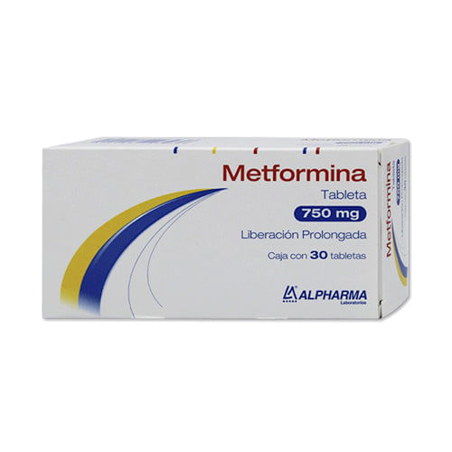 Metformina 750 Mg Con 30 Tabletas Alpharma Generico