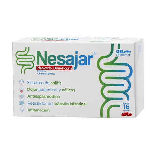 Pinaverio Dimeticona Nesajar 100 / 300 Mg Con 16 Capsulas