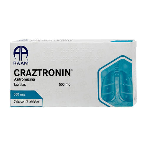Azitromicina Craztronin 500 Mg Con 3 Tabletas