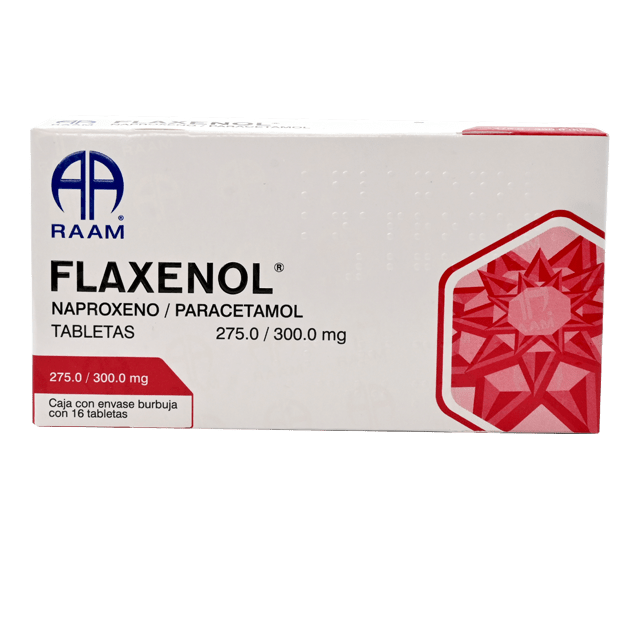 Naproxeno Paracetamol Duet Flaxenol Nf 275 / 300 Mg Con 16 Tabletas