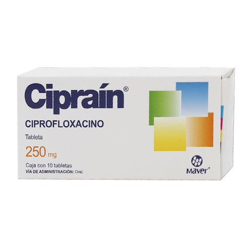 Ciprofloxacino Ciprain 250 Mg Con 10 Tabletas