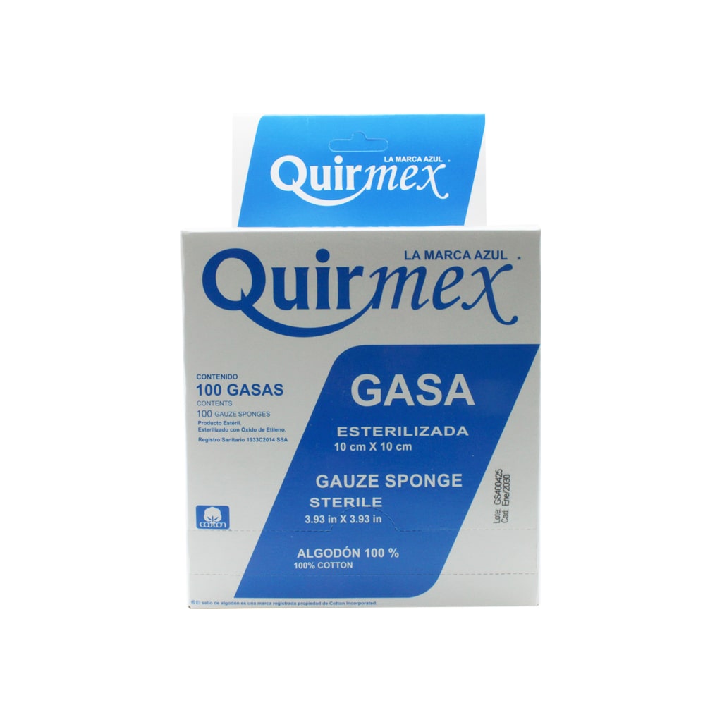 Quirmex Gasa Esterilizada 10X10 100 Pzs