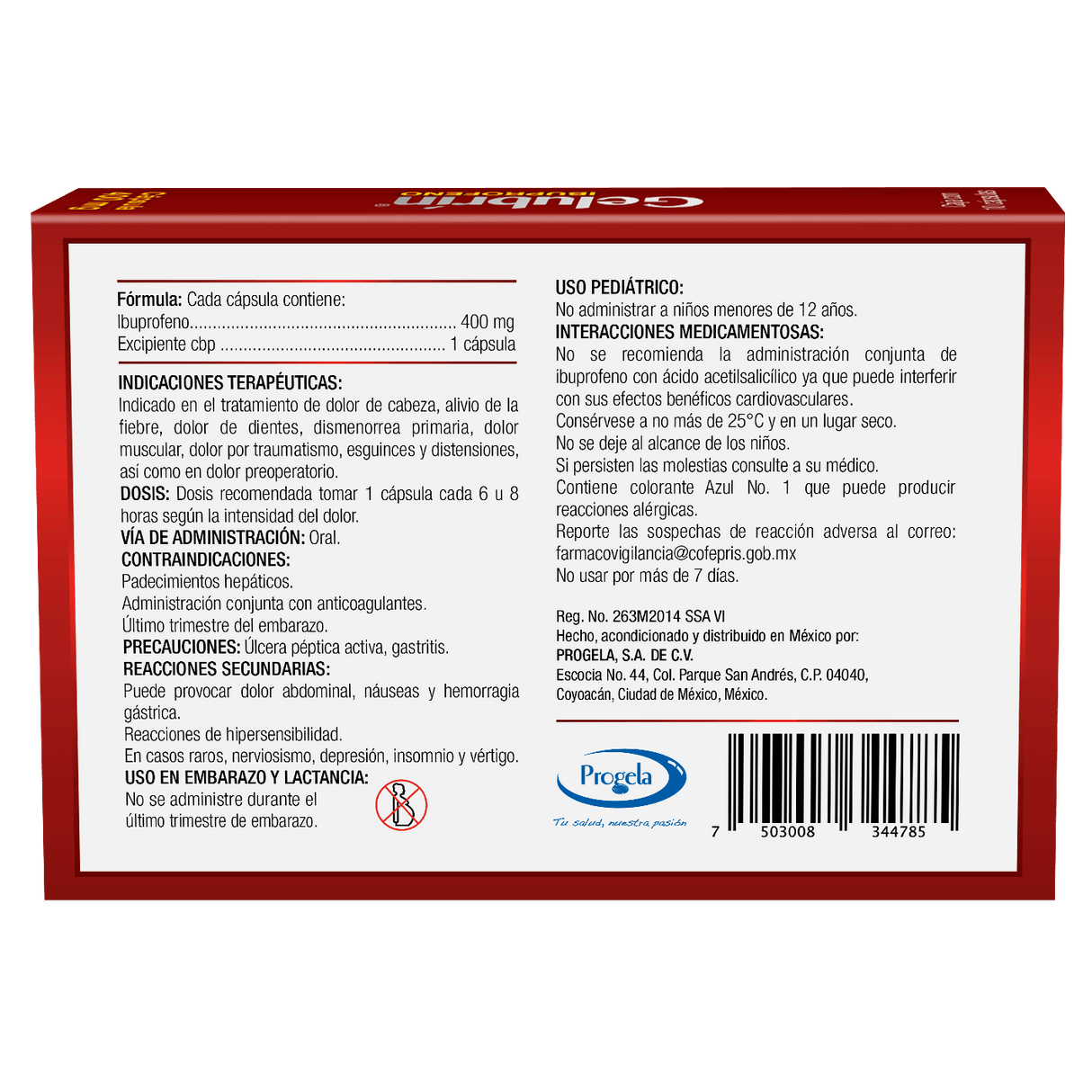 Ibuprofeno Gelubrin 400 Mg Con 10 Capsulas