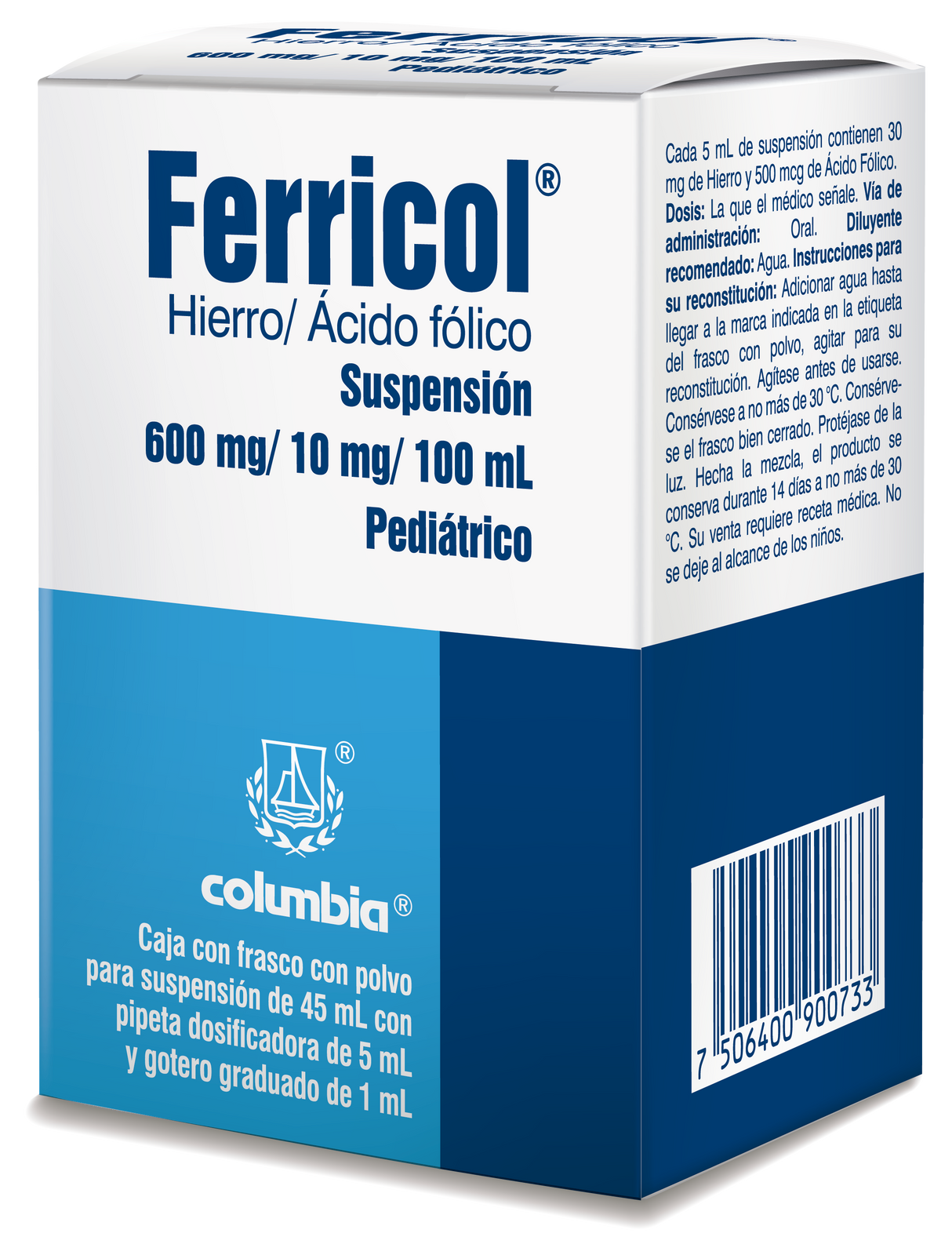Ferricol Ped 600 / 10 Mg Suspension 45 Ml Polvo