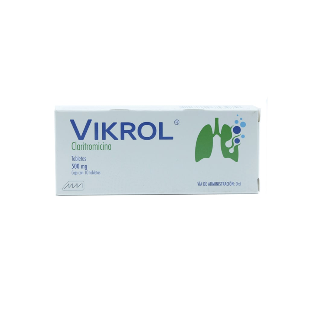 Claritromicina Vikrol 500 Mg Con 10 Tabletas