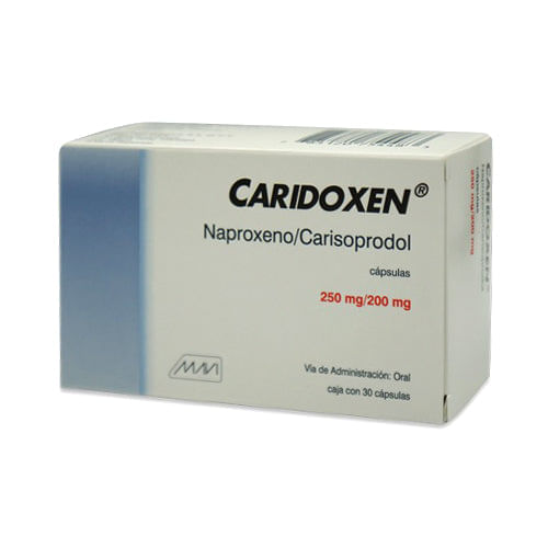 Naproxeno Carisoprodol Caridoxen 250 / 200 Mg Con 30 Capsulas