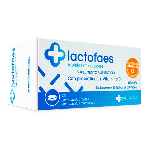 Lactofaes 600 Mg Con 20 Tabletas Sup Alim