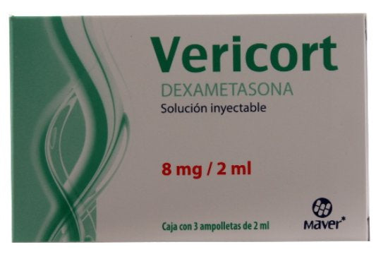 7502009743597-Dexametasona Vericort Solución Inyectable 8 Mg / 2 Ml Con 3 Ampulas-1
