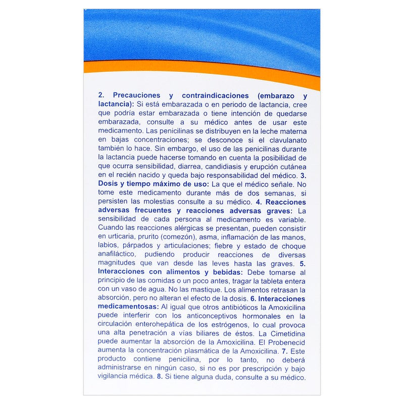 Amoxicilina Acido Clavulanico Valclan 875Mg 10 Tabletas 7503001007250 5