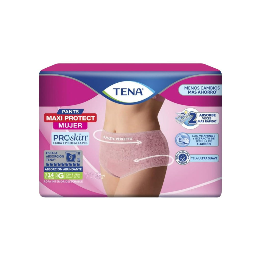 Calzon Tena Pants Maxiprotect Mujer Mediano 14 Piezas 7501019064753