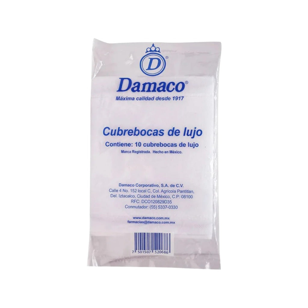 Cubreboca Damaco De Lujo Con 10 7501507520686