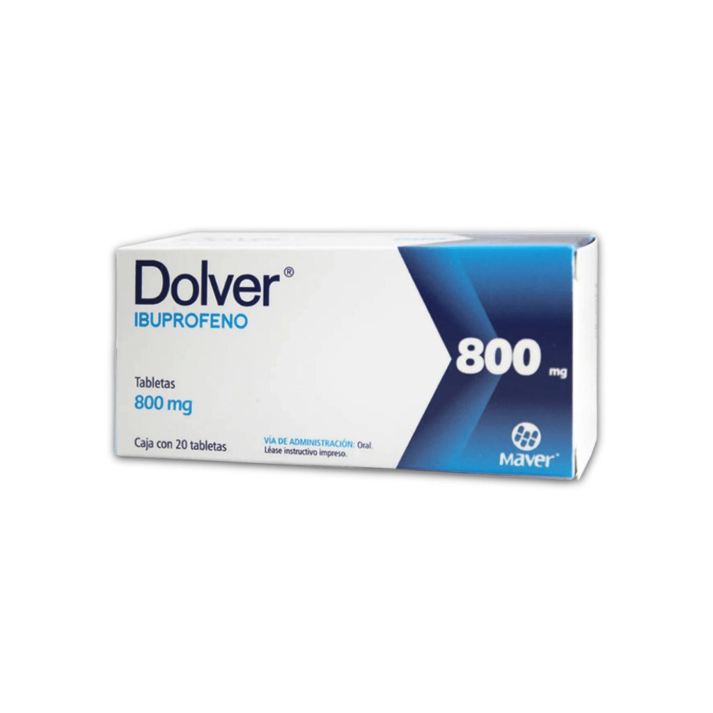 Ibuprofeno 800 Mg / Con 20 Tabletas Dolver 7502009745669