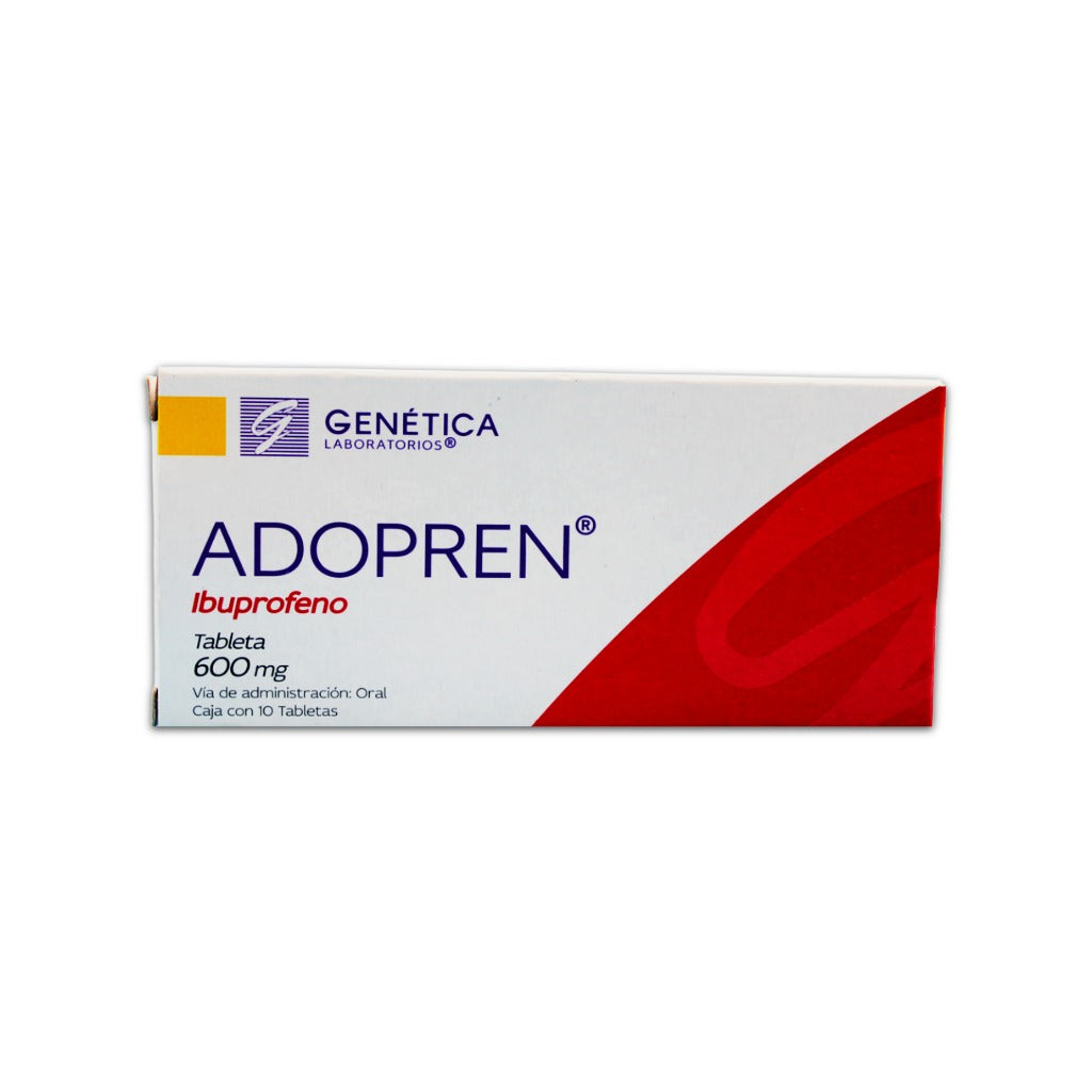 Ibuprofeno Adopren 600 Mg Con 10 Tabletas 7501842900105