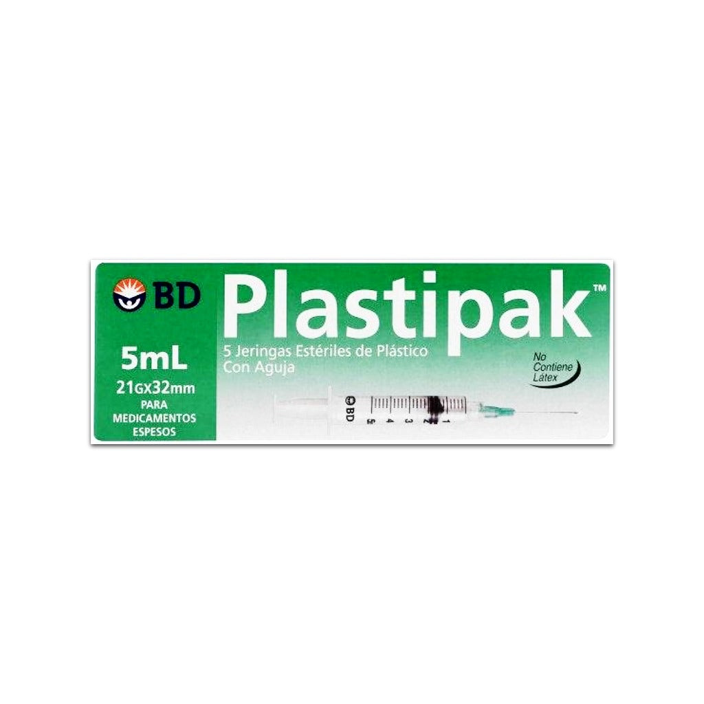 Jeringa Bd Plastipak 21X32 5.0 Ml Verde 7501073025493