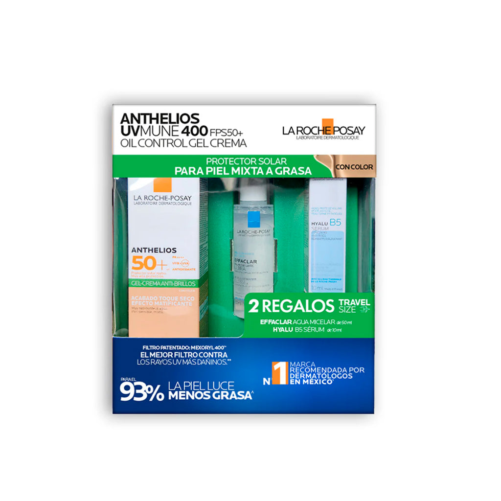 Kit-Anthelios Crema Toque Seco 50+ Con Color 50Ml + Effaclar Agua Micelar 50Ml + Hyalu B5 Serum 10Ml 7509552972771