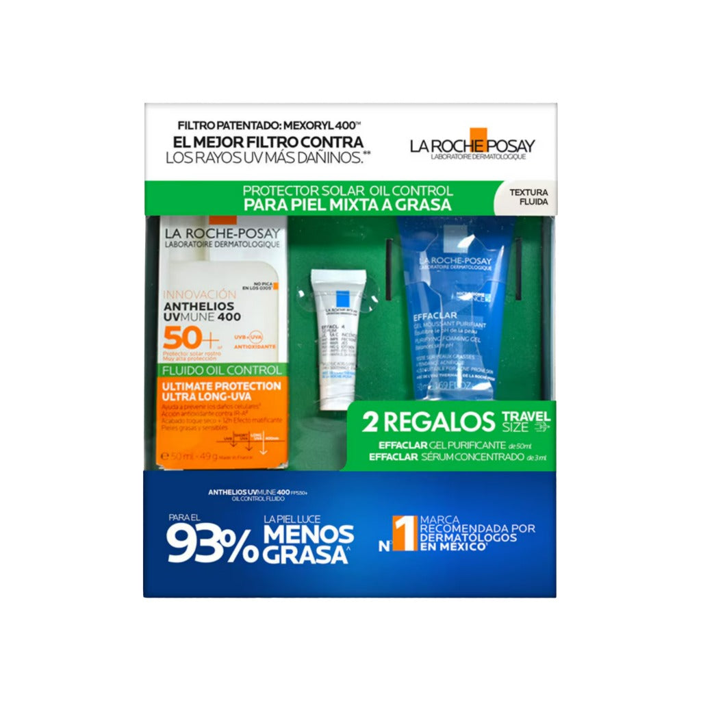 Kit Anthelios Uvmune 400 50+Fluido Oil Control 50Ml+Effaclar Gel 50Ml+Effaclar Serum 3Ml Lrp 7509552972733