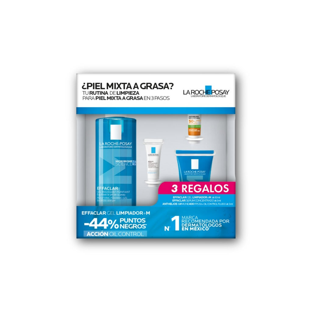 Kit Effaclar Gel Limpiador 400Ml+Effaclar Gel Moussant 50Ml+Effaclar Serum 3Ml+Anthelios 3Ml Lrp 7509552973600