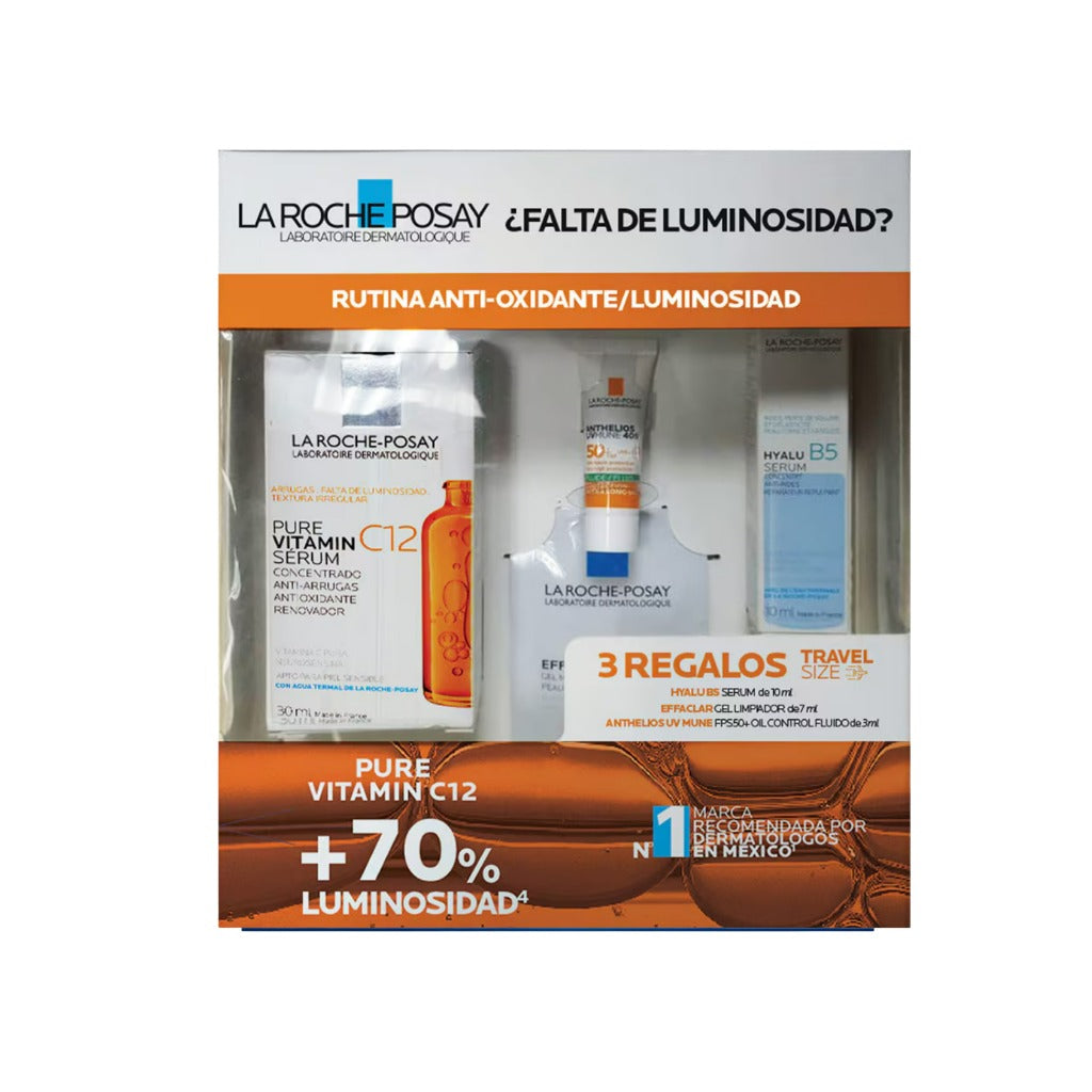Kit Pure Vitamin C12 Serum 30Ml+Hyalu B5 Serum 10Ml+Anthelios Uvmune 400 Spf50+Effaclar Gel 7Ml Lrp 7509552971569