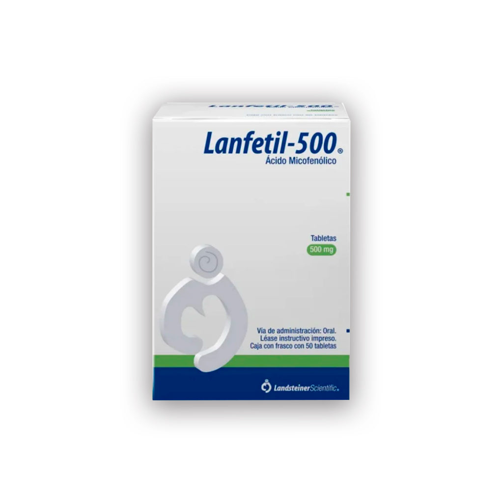 Lanfetil 500 500 Mg Con 50 Tabletas Acido Micofenolico 7502225093438