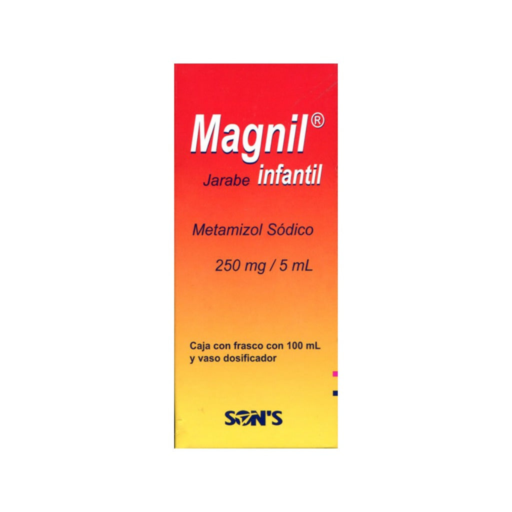 Metamizol Sodico Magnil Jarabe Inf 250 Mg / 5 Ml Frasco 100 Ml 7502001160231