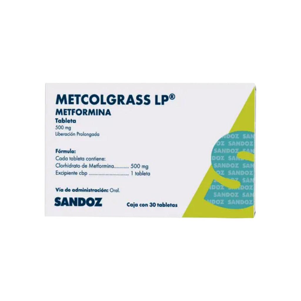 Metcolgrass Lp 500 Mg 30 Tabletas 7502216936515
