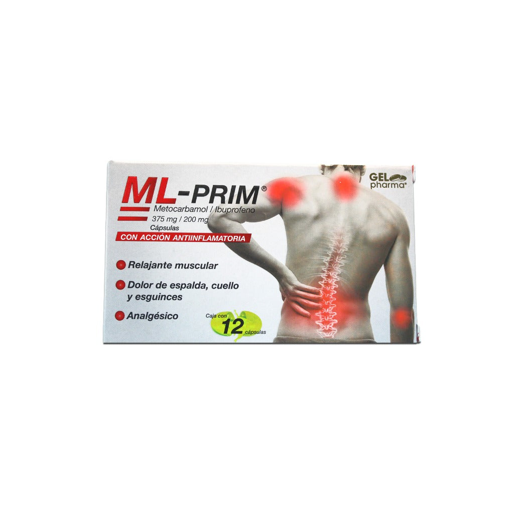 Metocarbamol / Ibuprofeno Ml-Prim 375 / 200 Mg Con 12 Capsula 7502227426982