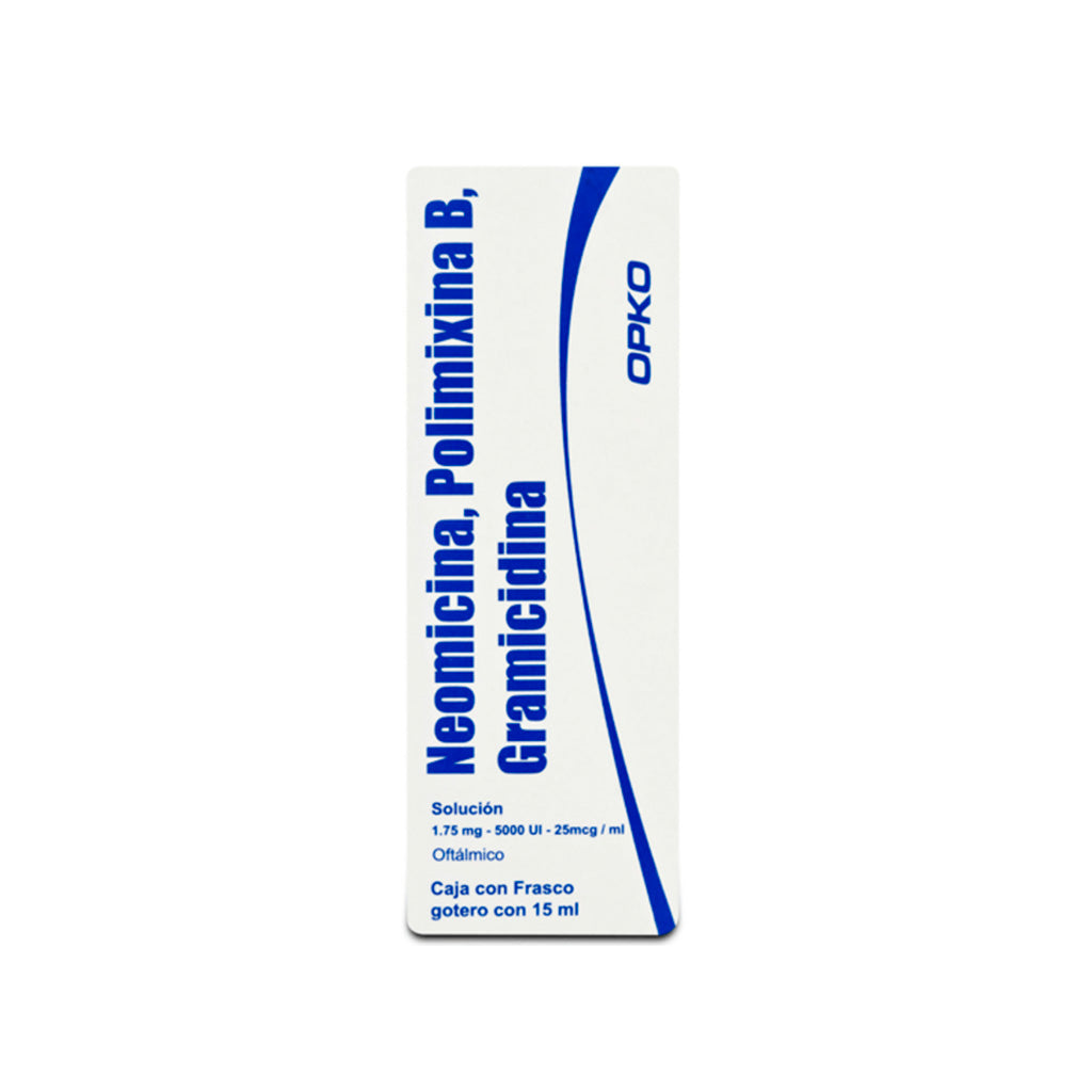 Neomicina,Polimixina B, Gramicidina Solución Oft 1.75 Mg / 5000 Ui / 25 Mcg Frasco 15 Ml Grin Generi 008400007018