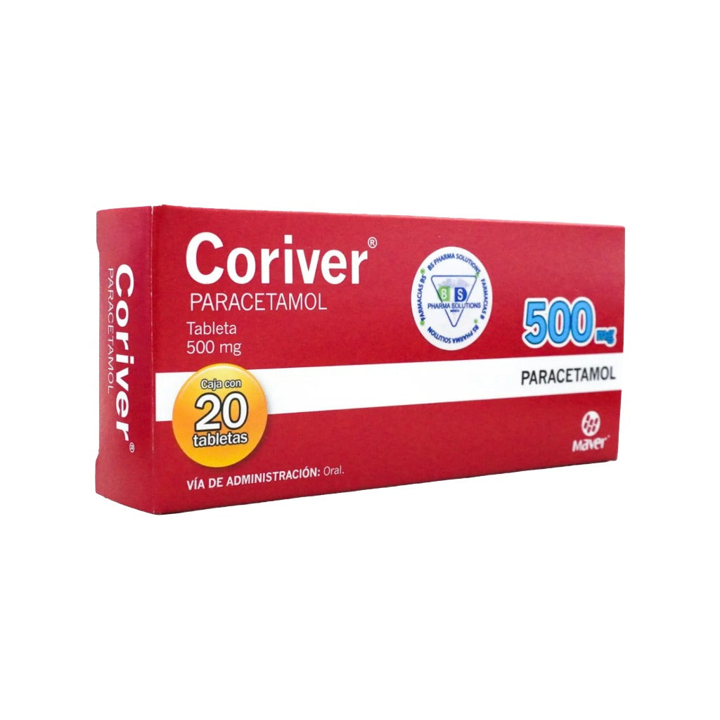Paracetamol 500 Mg Con 20Tab Coriver 7502009746536