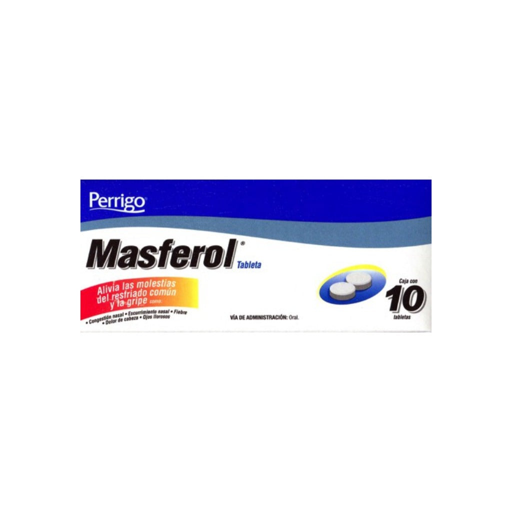 Paracetamol Cafeina Masferol Con 10 Tabletas 7501109762583