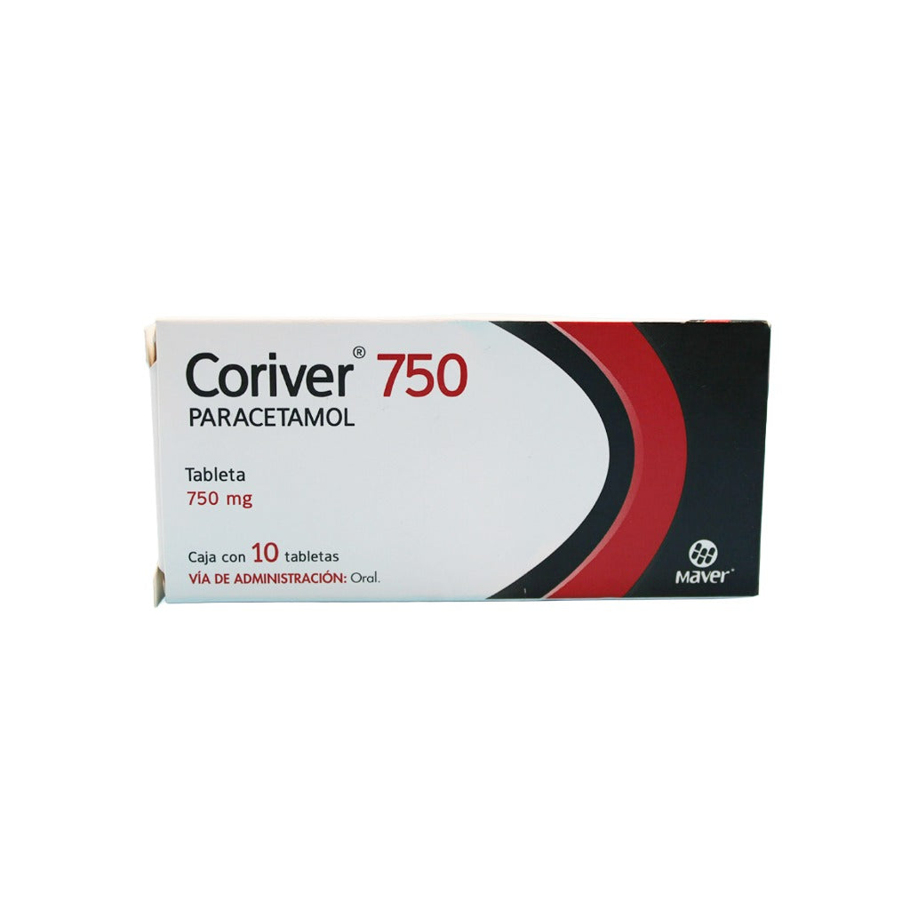 Paracetamol Coriver 750 Mg Con 10 Tabletas 7502009747052