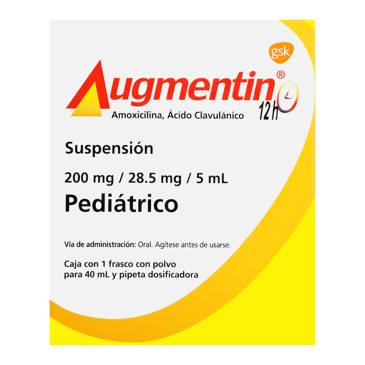 7501064550775-Augmentin Ped 200 / 28.5 / 5 40 Ml Suspension 12Hrs-1
