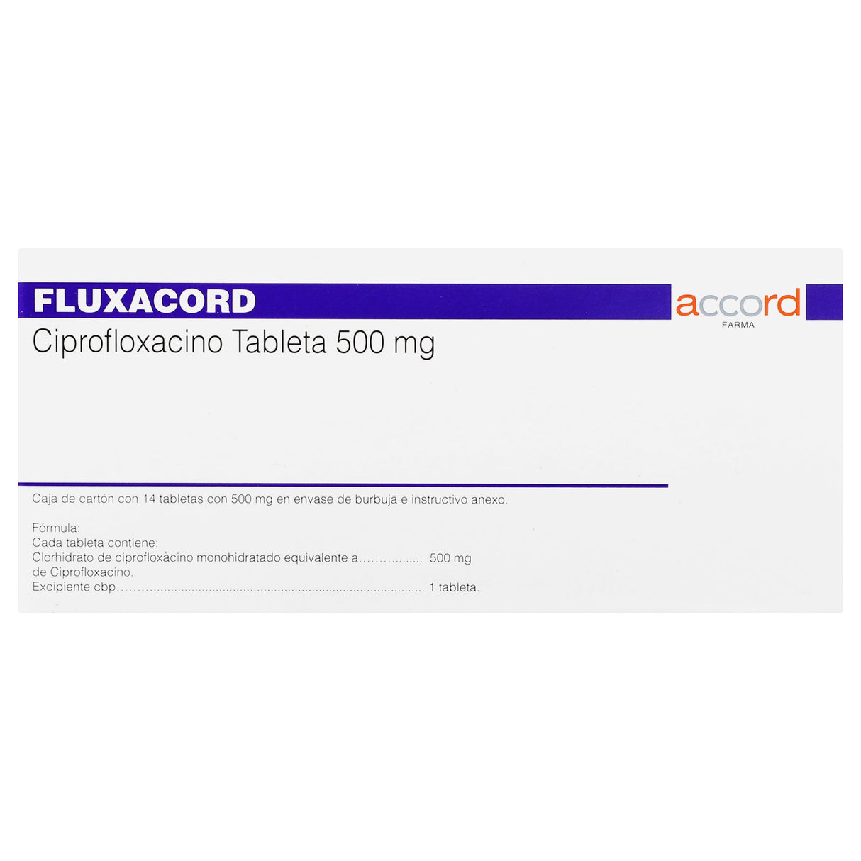 7506335701306-Ciprofloxacino Fluxacord 500 Mg Con 14 Tabletas-1