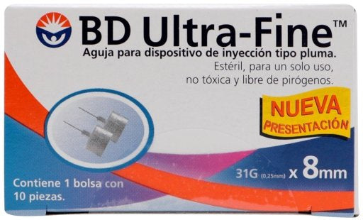 382903201754-Aguja Bd Ultra Fine 8 Mm 31 G Con 10-11