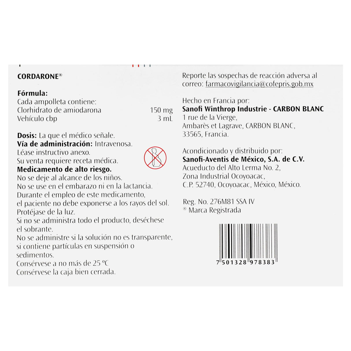 7501328978383-Cordarone 3 Ml Ampulas Con 6-6