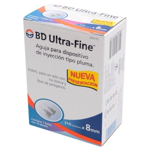 382903201754-Aguja Bd Ultra Fine 8 Mm 31 G Con 10-6