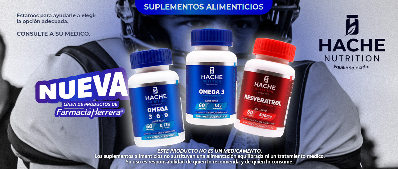 Suplementos alimenticios Hache Nutririon. Ideal para complementar hábitos de Cuidado Personal