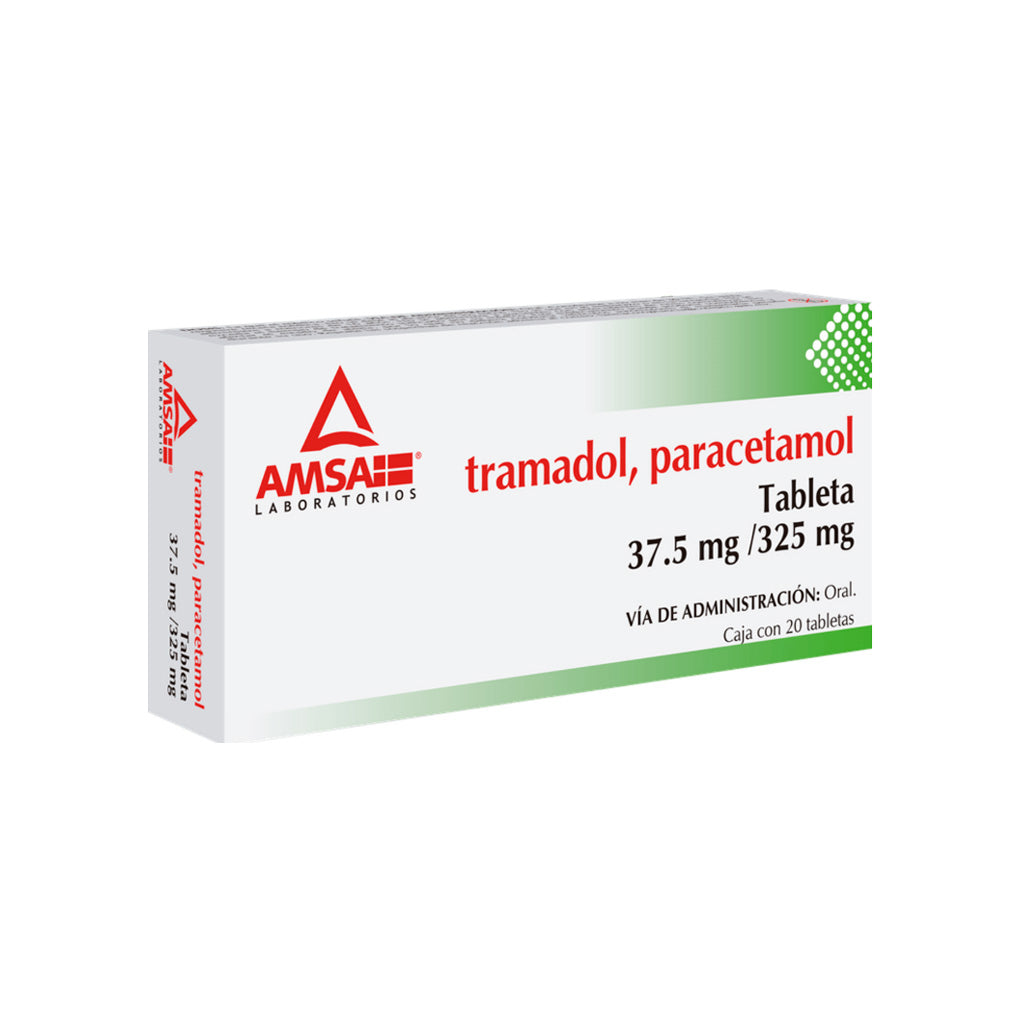 Tramadol / Paracetamol 37.5 / 325 Mg Con 20 Tabletas Generico Amsa 7501349029415