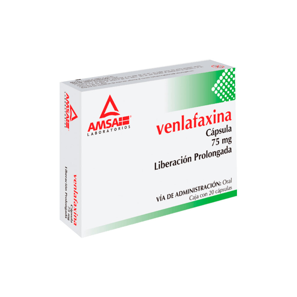 Venlafaxina 75 Mg Con 20 Tabletas Amsa Generico 7501349025530