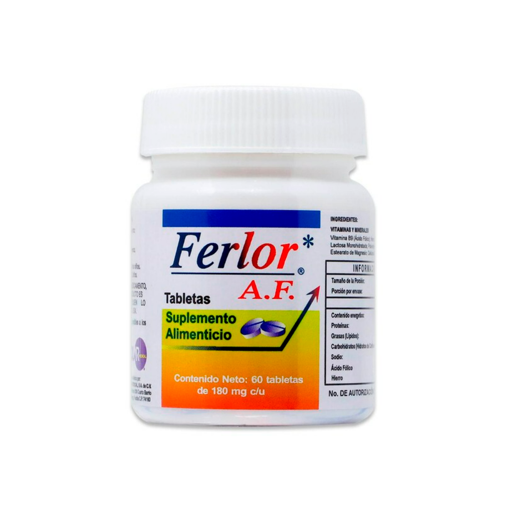 Vitaminas Ferlor Af 180 Mg Con 60 Tabletas