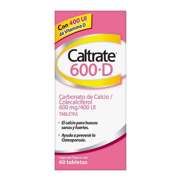 Caltrate 600+D Con 60 Tabletas