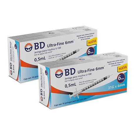 Jeringa Bd Ultrafine 0.5 Ml 31 Gx6Mm Caja Con 10