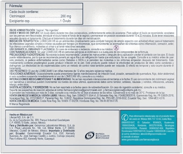 Lomecan V Ovulos