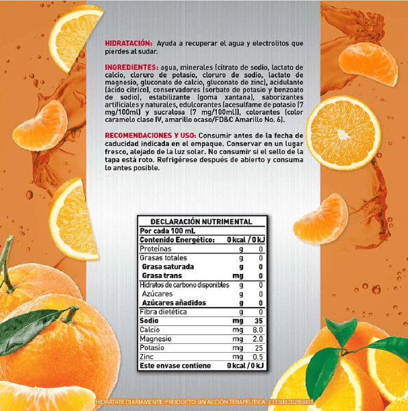 Suerox 8Iones Naranaranja-Mandarina 630 Ml